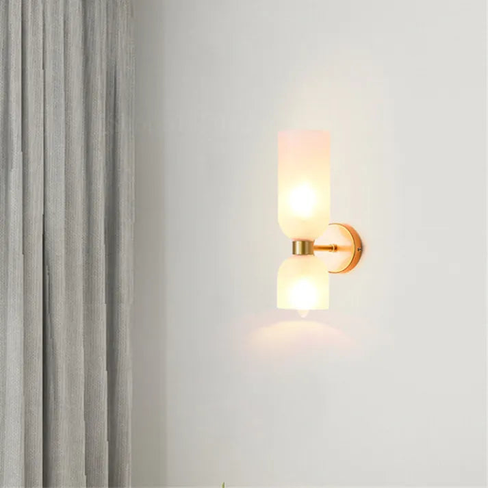 Modern Double Glass Wall Light Fixture