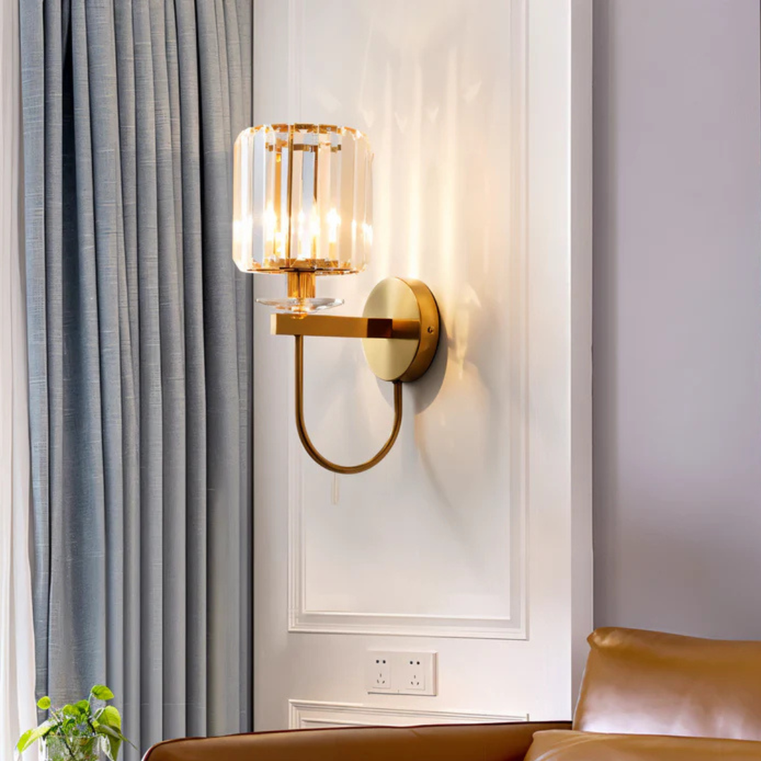 Vintage Crystal LED Wall Lamp for Indoor Use