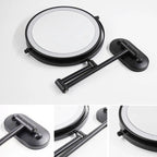 Black LED Rechargeable Makeup Mirror – 3-Color Light