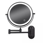 Black LED Rechargeable Makeup Mirror – 3-Color Light