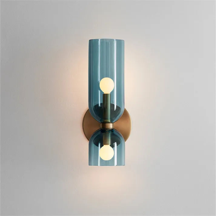 Modern Double Glass Wall Light Fixture