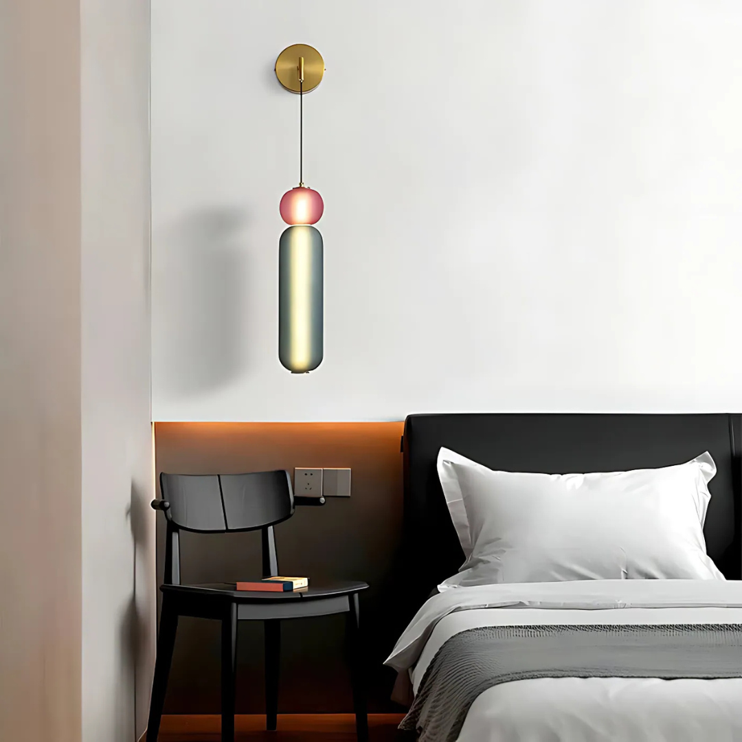 Modern LED Wall Light in Black and Gold Design