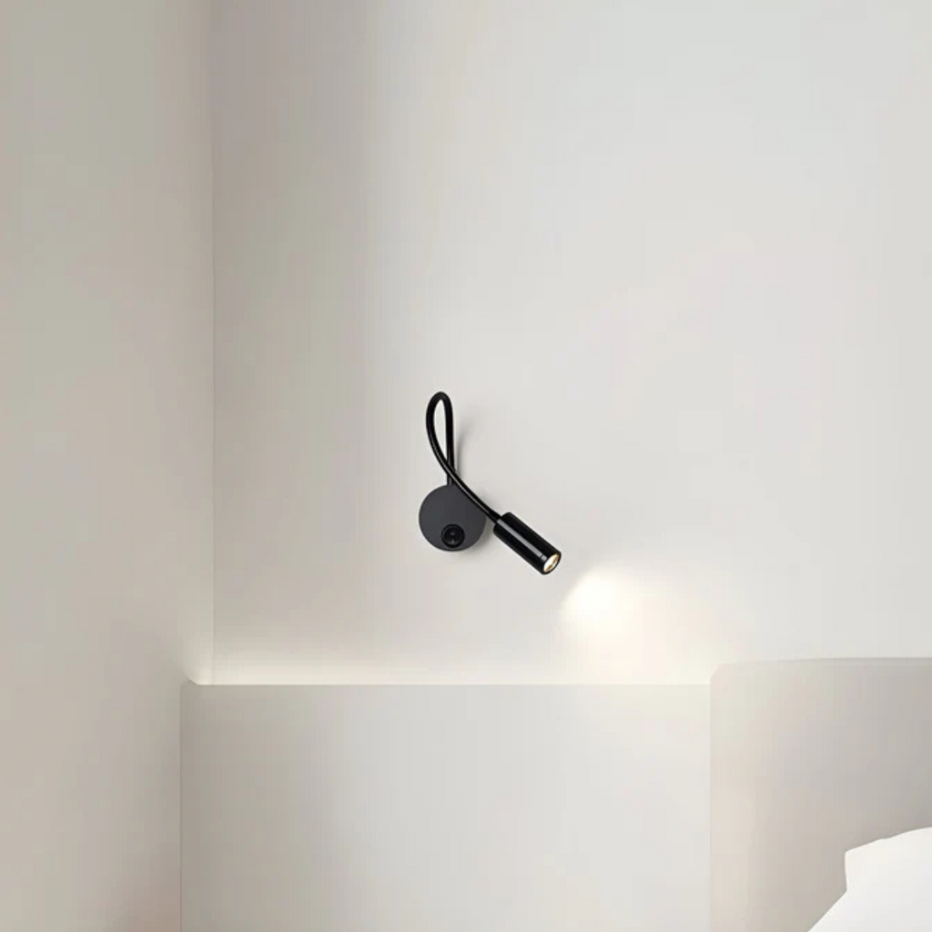 Wireless LED Wall Light with Flexible Arm in Black