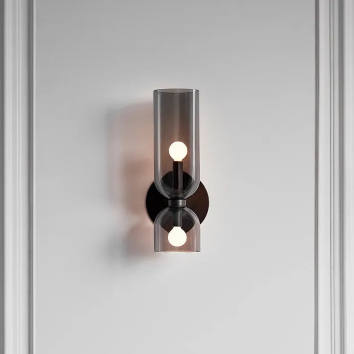 Modern Double Glass Wall Light Fixture