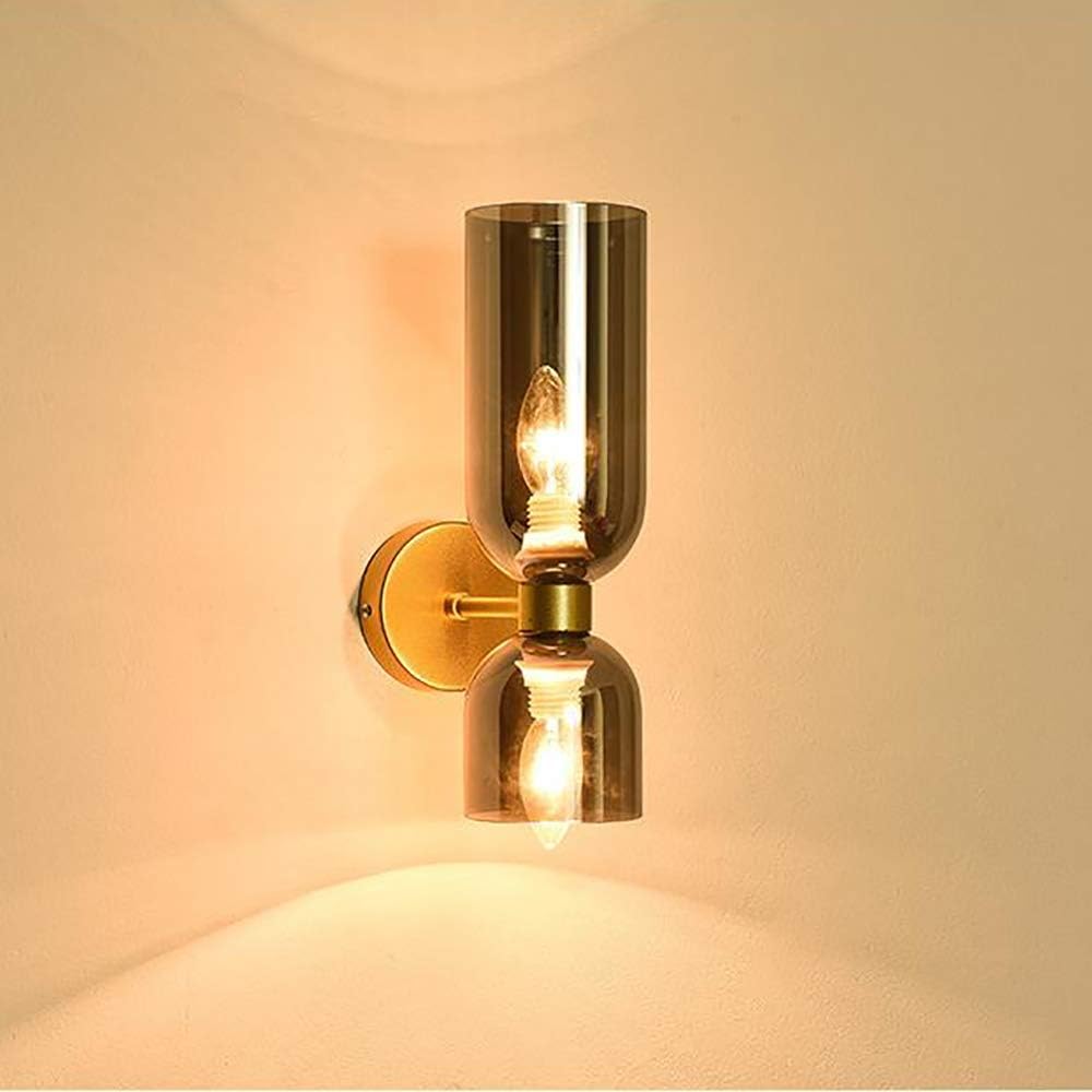 Modern Double Glass Wall Light Fixture