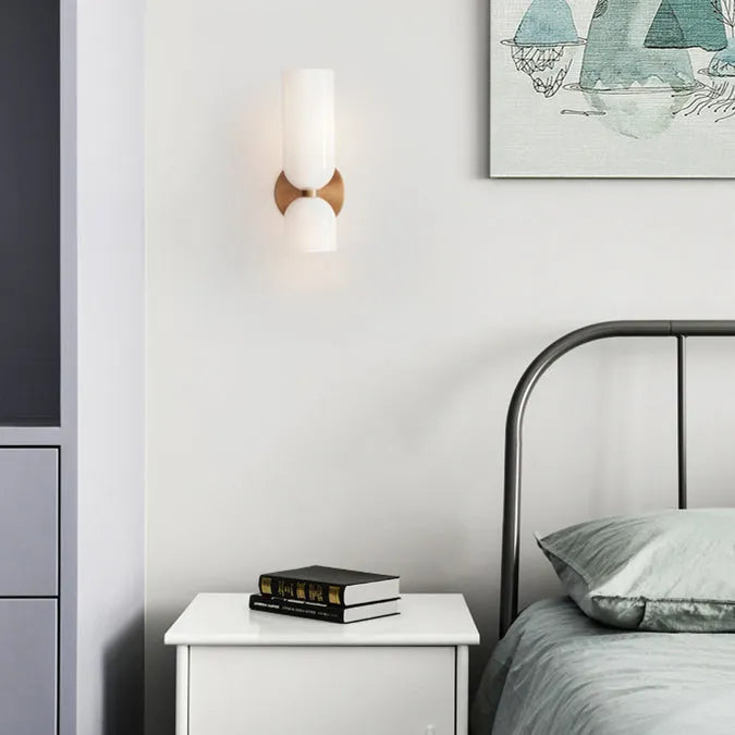 Modern Double Glass Wall Light Fixture