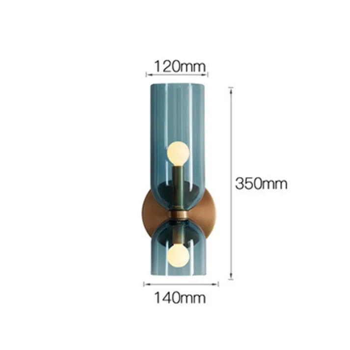 Modern Double Glass Wall Light Fixture