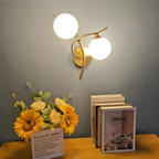 Glass and Copper LED Wall Light with Warm White Glow