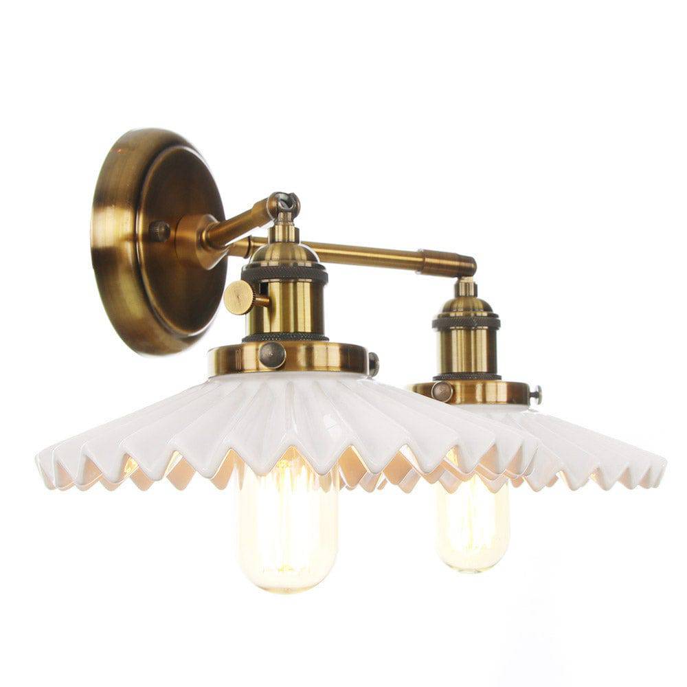 Double Ceramic Wall Lamp – Antique Gold Vintage Style