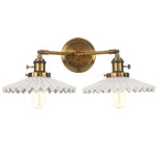 Double Ceramic Wall Lamp – Antique Gold Vintage Style