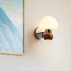 Cream Glass Mushroom Wall Sconce Light