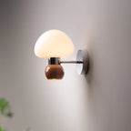 Cream Glass Mushroom Wall Sconce Light