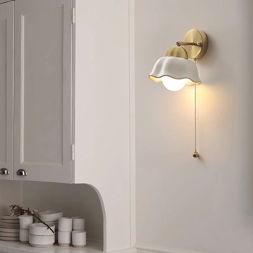 Retro French Flower Wall Light – E27 Fixture
