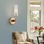 Stainless Steel Wall Lamp with Glass Shade