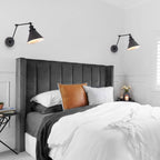 Mid-Century Adjustable Metal Wall Lamp – Brass & Black