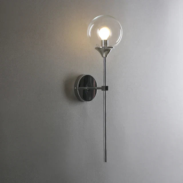 Scandinavian Glass Wall Lamp with Warm LED Light