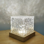 Nordic Glass Cube Lamp with Ambient Light
