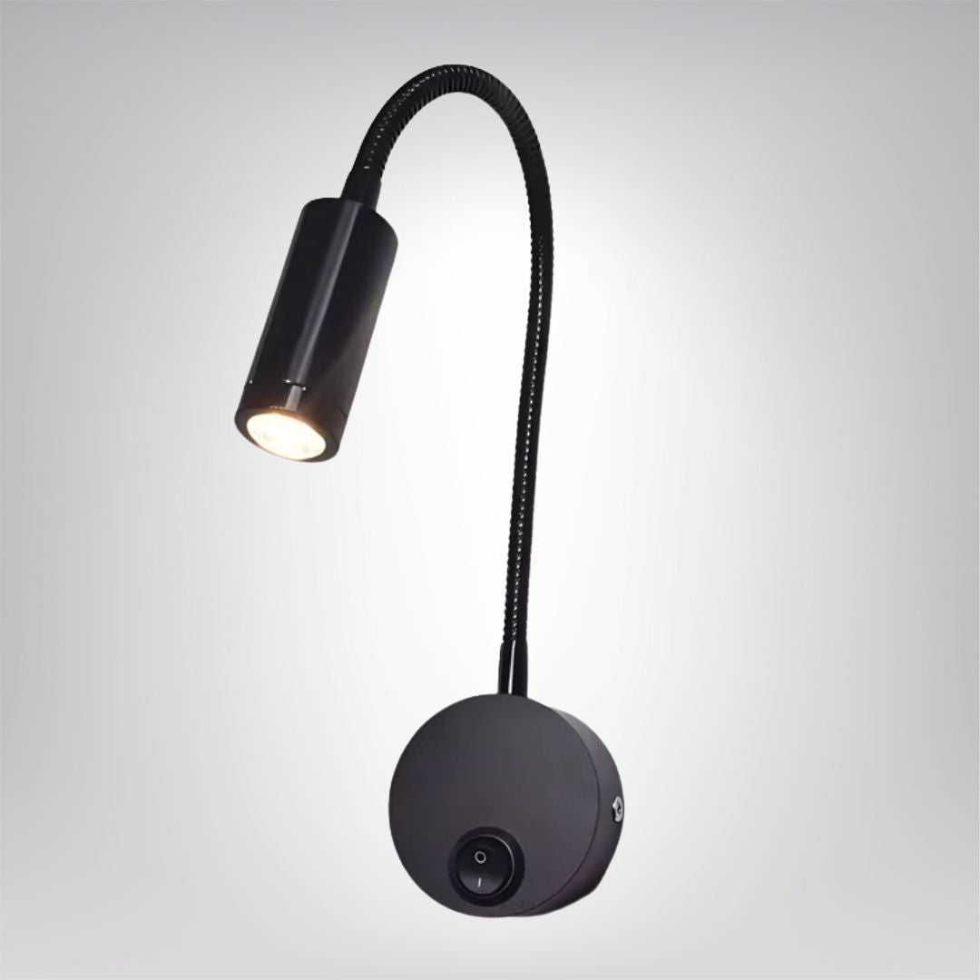 Wireless LED Wall Light with Flexible Arm in Black