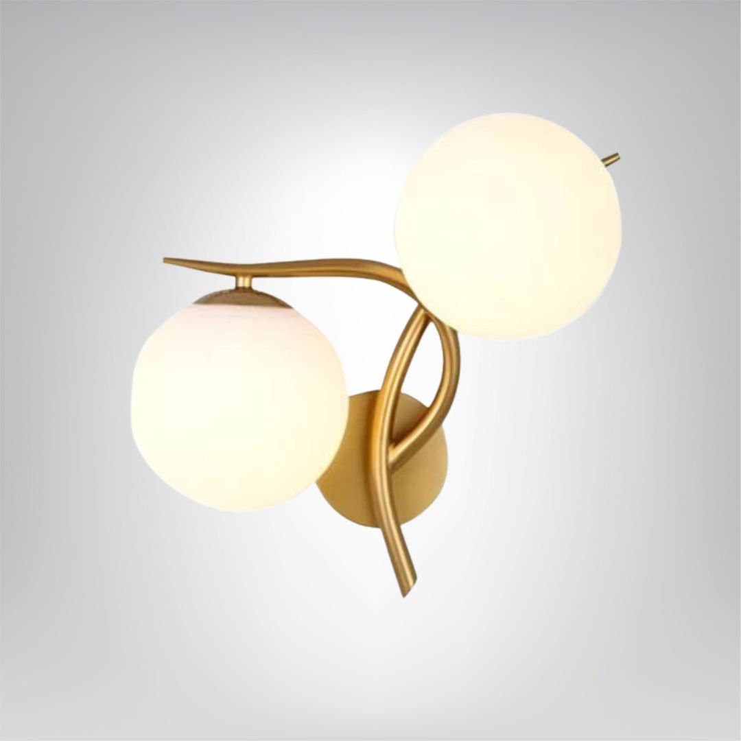 Glass and Copper LED Wall Light with Warm White Glow