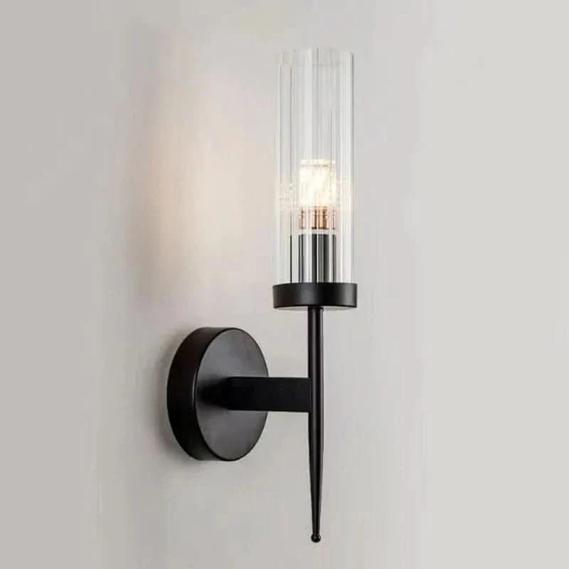 Stainless Steel Wall Lamp with Glass Shade