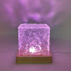 Nordic Glass Cube Lamp with Ambient Light