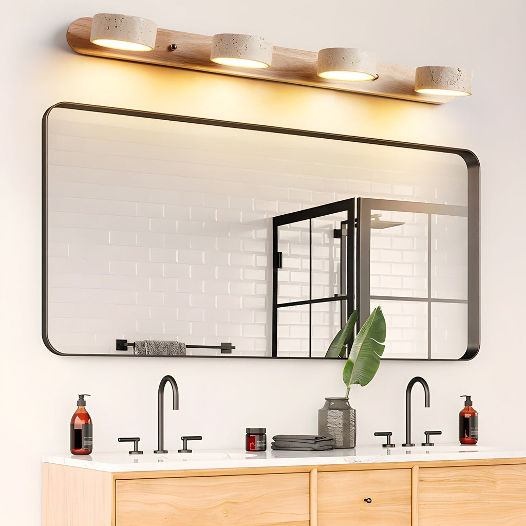Travertine Stone Dual LED Wall Light Fixture