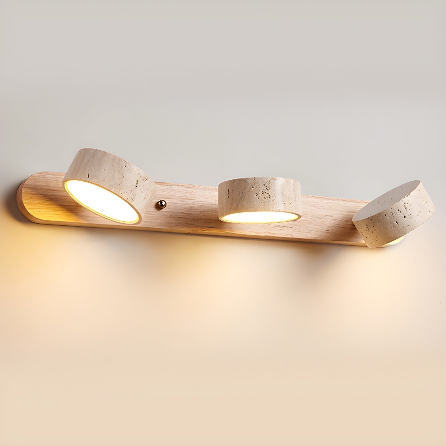 Travertine Stone Dual LED Wall Light Fixture