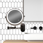 Black LED Rechargeable Makeup Mirror – 3-Color Light