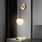Marbell Brass & Marble Wall Light – Minimalist Globe Sconce