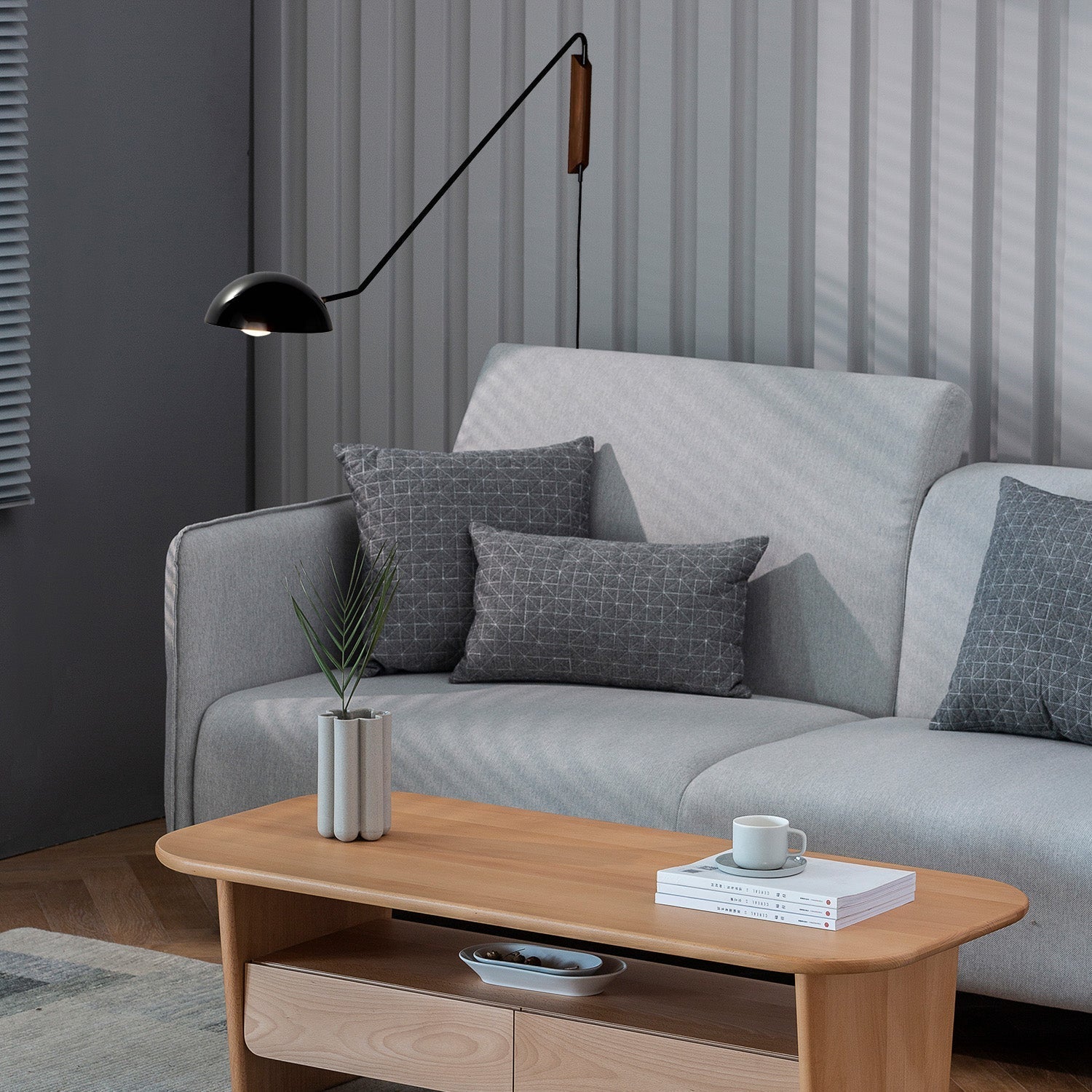 Swing Arm Wall Lamp with Dome Shade