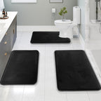 Velvet Memory Foam Bath Mat Set – Non-Slip & Quick-Dry (3 Pieces)