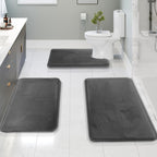 Velvet Memory Foam Bath Mat Set – Non-Slip & Quick-Dry (3 Pieces)