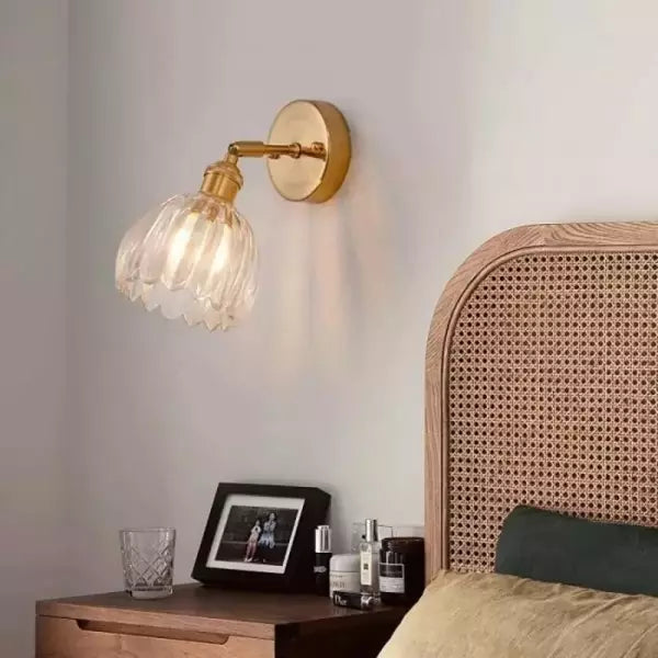 Vintage Tulip Glass Wall Sconce Light