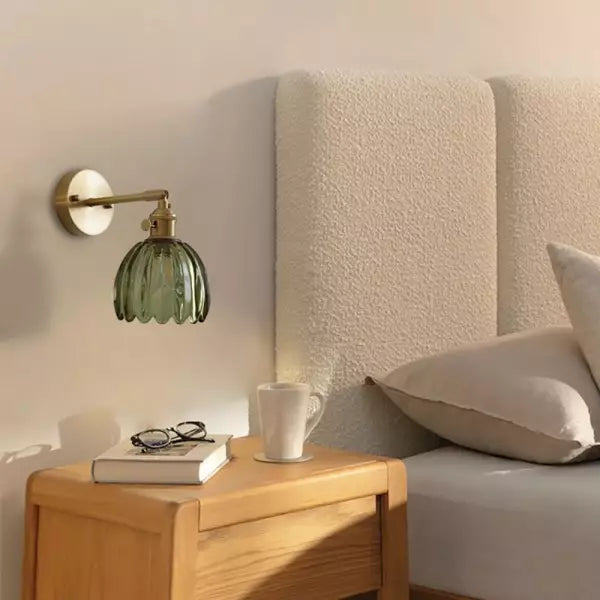 Vintage Tulip Glass Wall Sconce Light