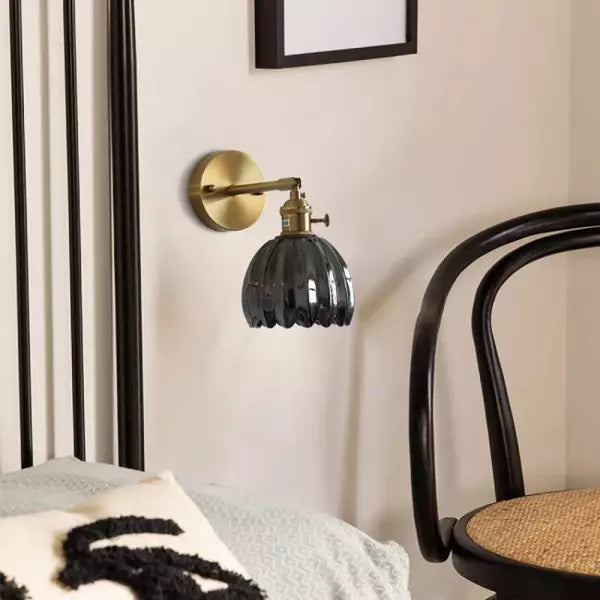 Vintage Tulip Glass Wall Sconce Light