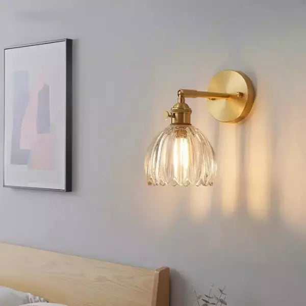 Vintage Tulip Glass Wall Sconce Light