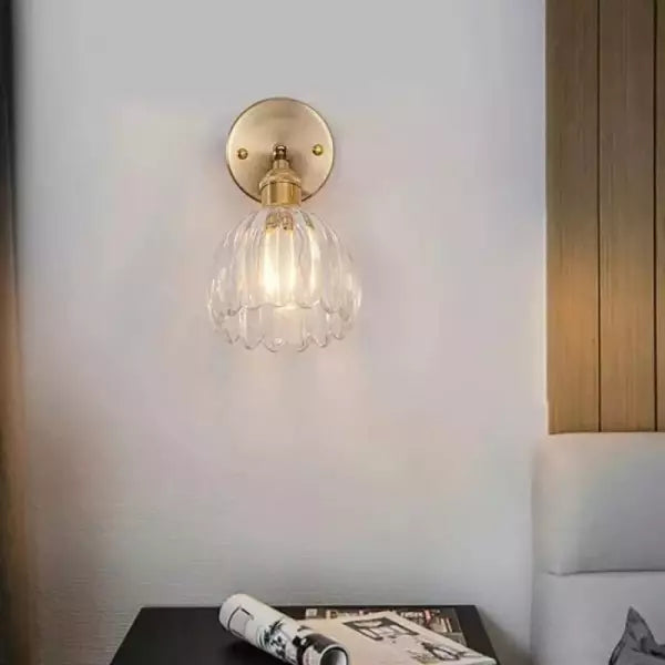 Vintage Tulip Glass Wall Sconce Light