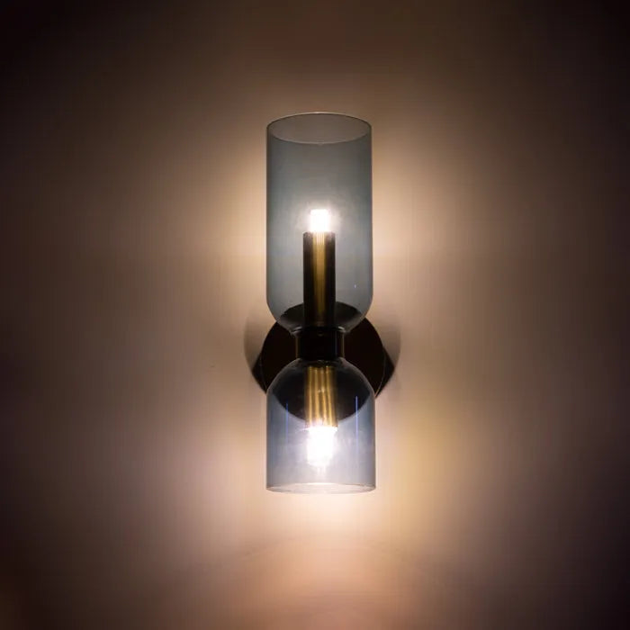 Modern Double Glass Wall Light Fixture