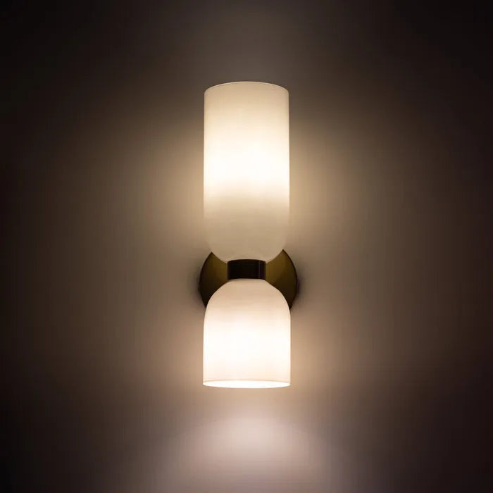 Modern Double Glass Wall Light Fixture