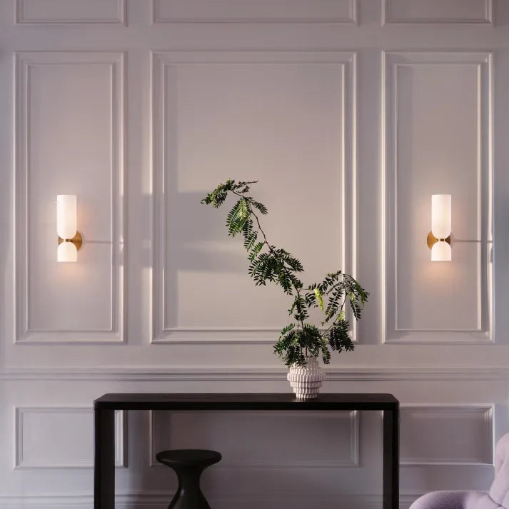 Modern Double Glass Wall Light Fixture