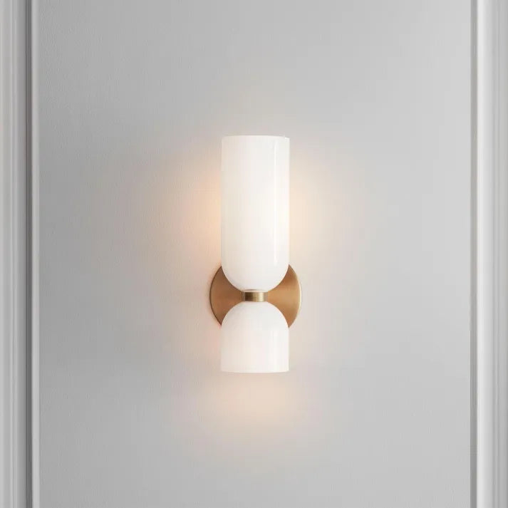 Modern Double Glass Wall Light Fixture