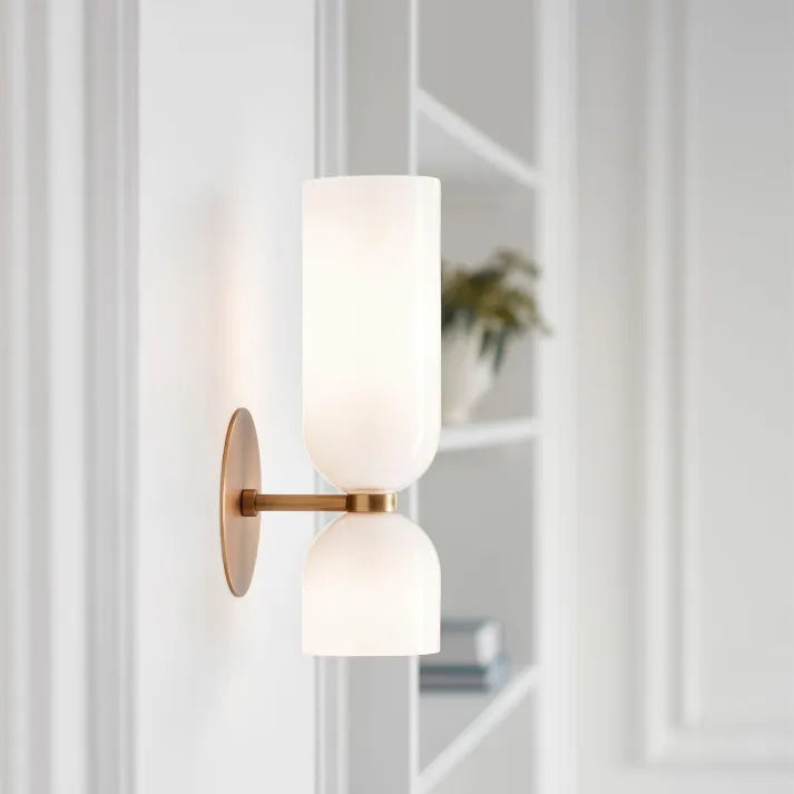 Modern Double Glass Wall Light Fixture
